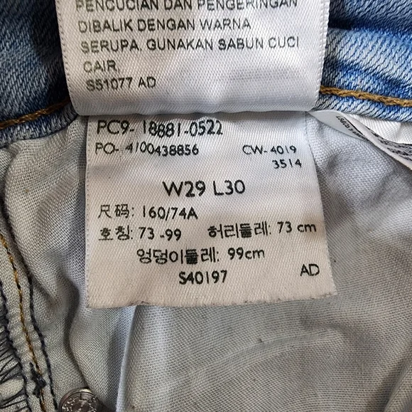 Levi's 711 Jeans Women's 29x30 Skinny Stretch Light Wash Blue - Picture 9 of 10